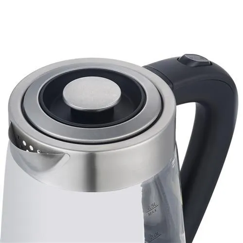 2000W 1.8L Electric Kettle in Blue Glass with UK Plug