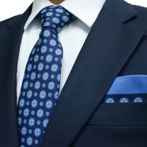 2Pcs Men's Flower Medallion Necktie Set