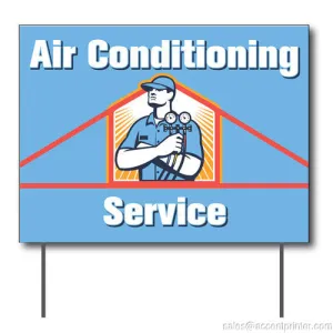 Air Conditioning Service Curbside Sign, 24"w x 18"h, Full Color Double Sided