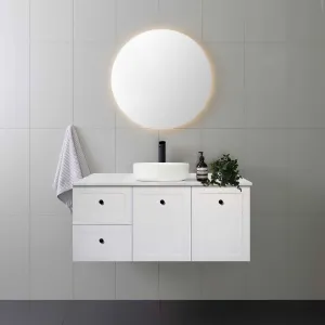 AUSTIN 1200mm Wall Hung Bathroom Vanity (Left Hand)   Luxe Stone Top