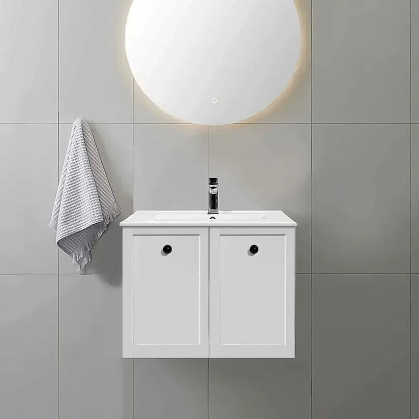 AUSTIN 600mm Wall Hung Bathroom Vanity   Ceramic Top