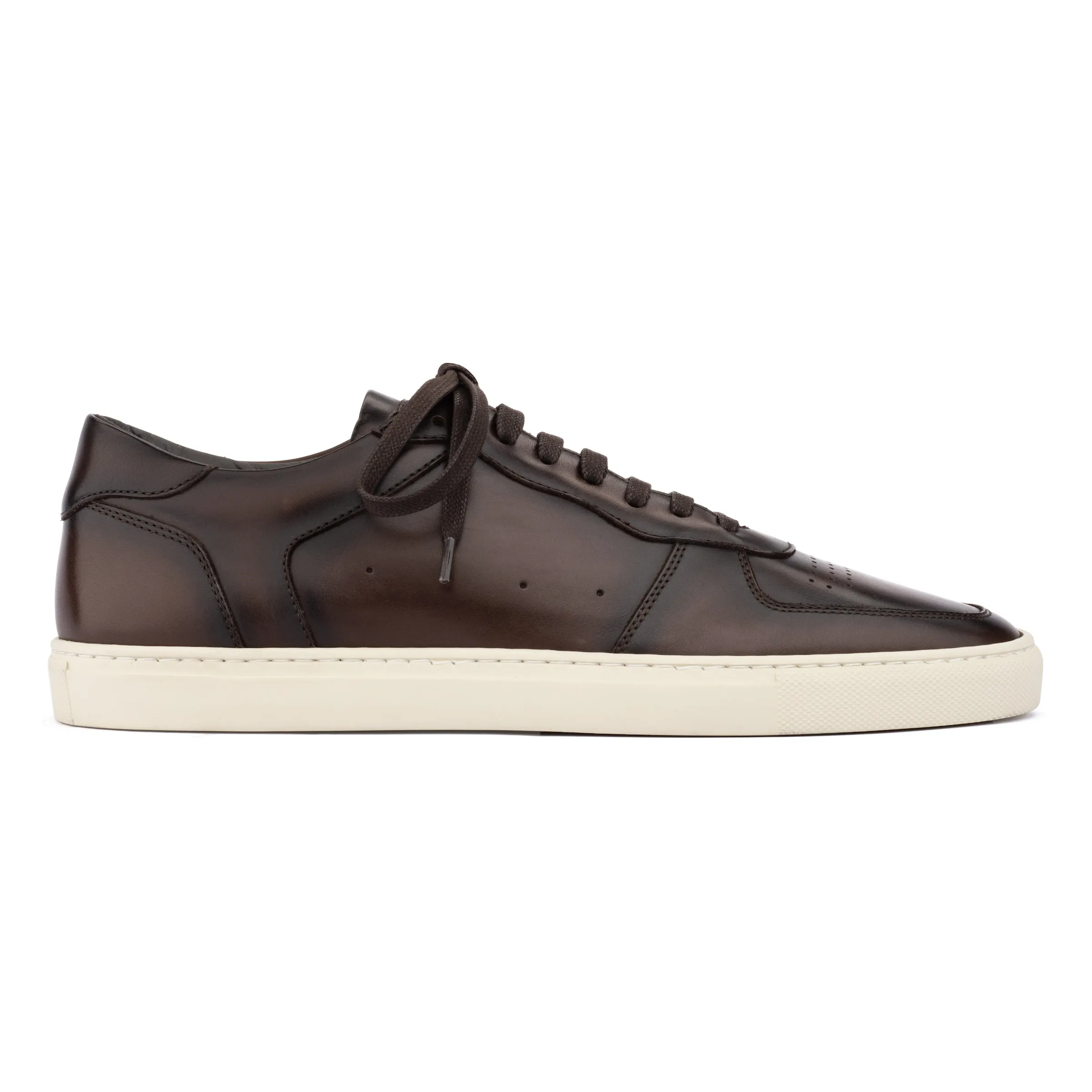 Barbera Dark Brown Burnish Court Sneaker