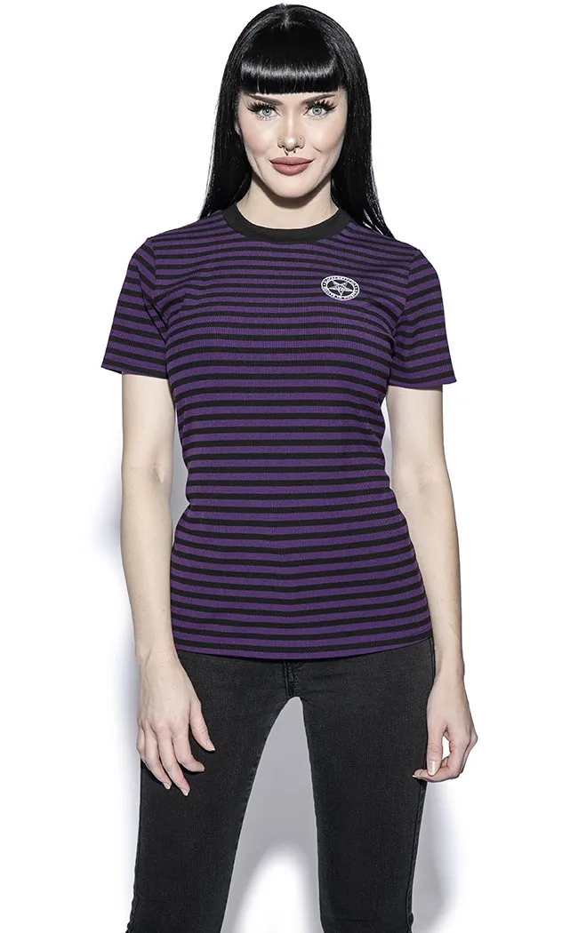 Believe in Yourself Striped Tee | Purple