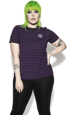 Believe in Yourself Striped Tee | Purple