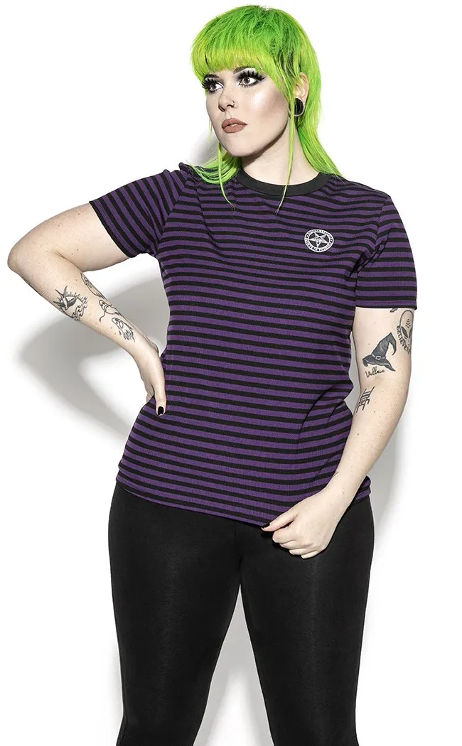 Believe in Yourself Striped Tee | Purple