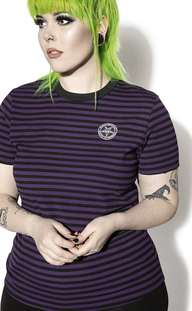 Believe in Yourself Striped Tee | Purple