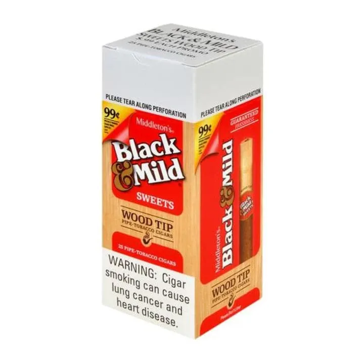 Black & Mild Cigar Sweets Wood Tip Single - 25ct Box