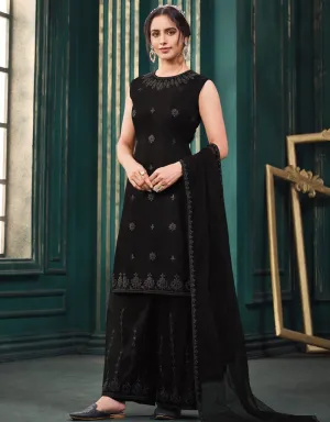 Black Anarkali style Suits Butterfly Net