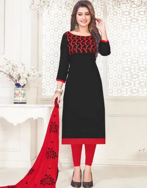 Black Cotton Chudidar Salwar Suits