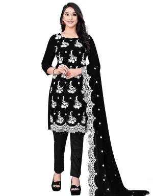 Black Georgette Pant Salwar Suit