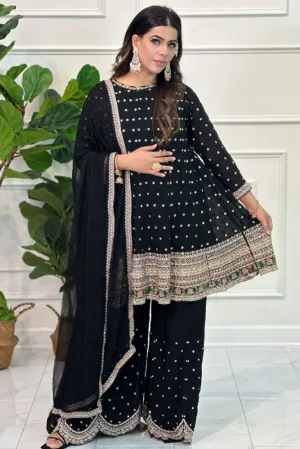 Black Gharara Suit