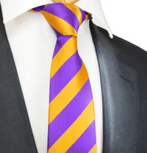 Classic Purple and Gold College Striped Men's Necktie