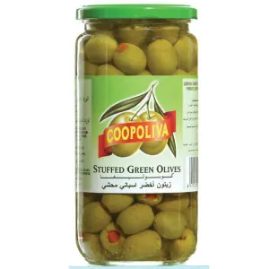 COOPOLIVA STUFFED GREEN OLIVES 580G