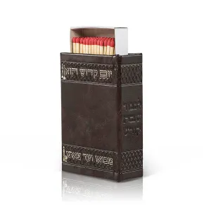 Dark Brown Antique Leather Match Box