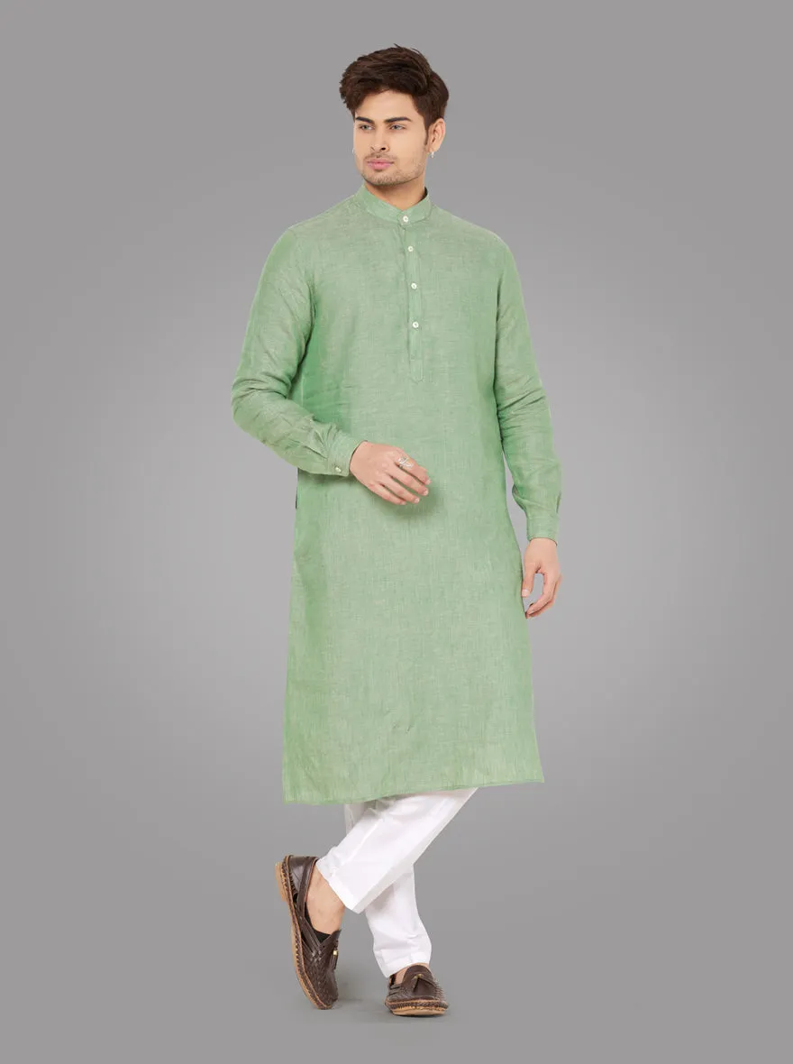 Deep Sage Green Modi Kurta | JadeBlue