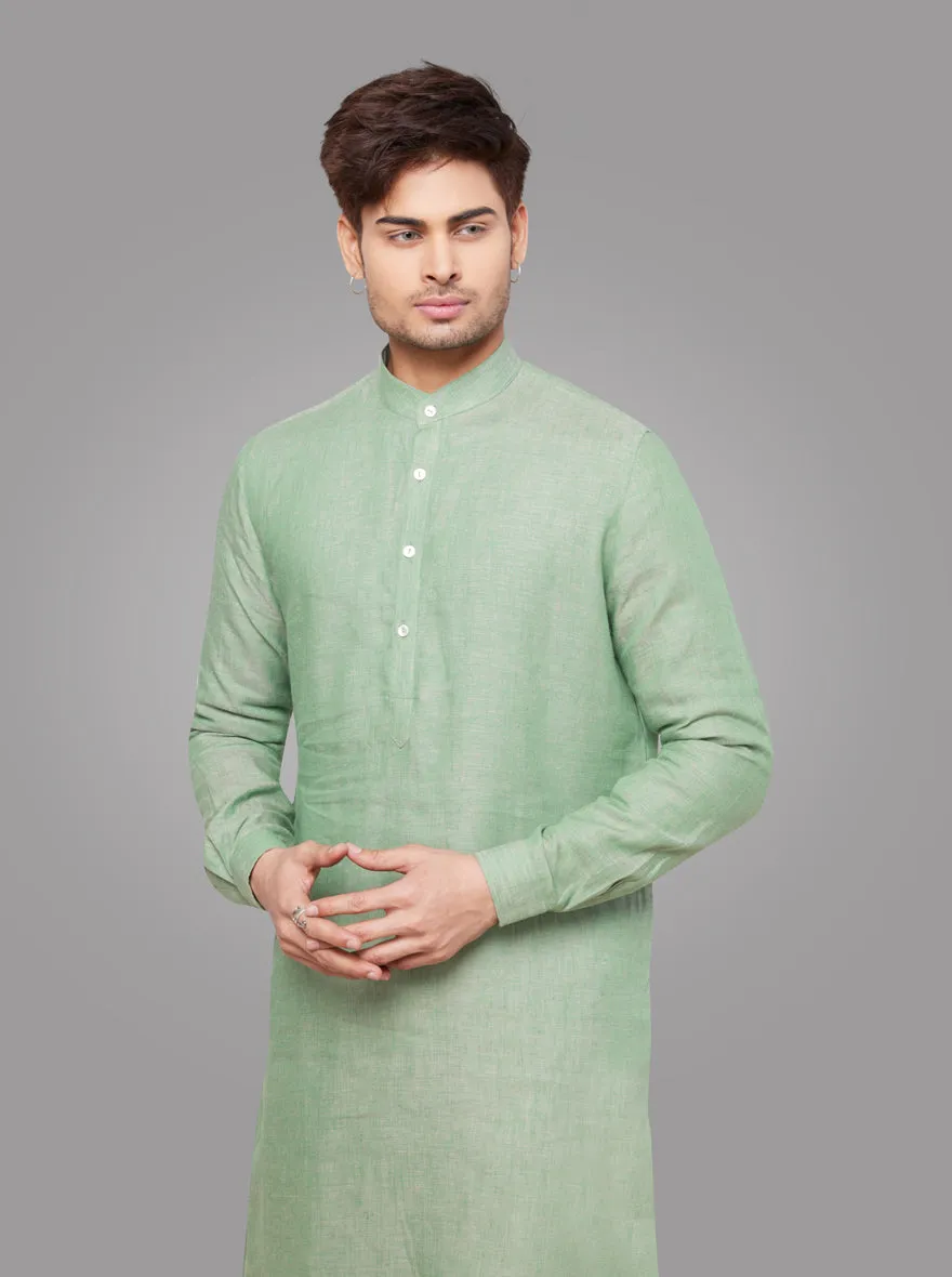 Deep Sage Green Modi Kurta | JadeBlue