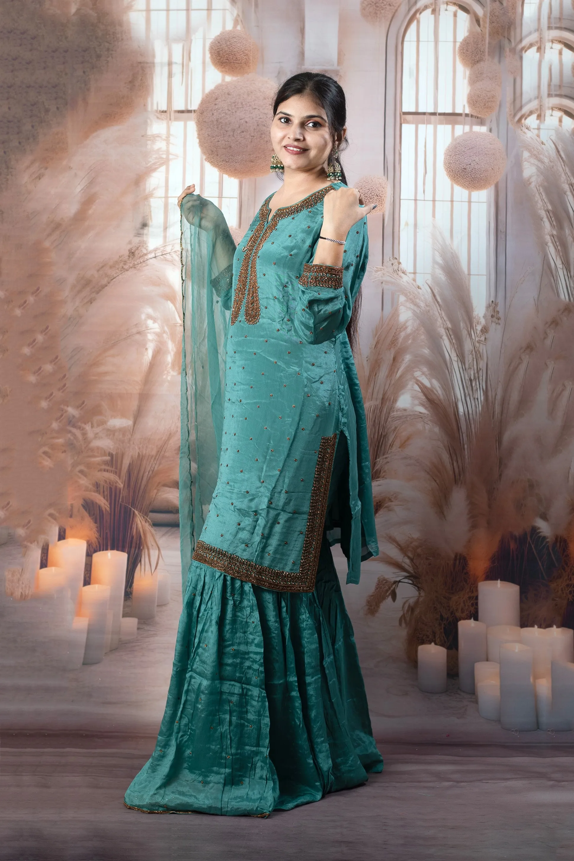 Elegant Emerald Green Ladies Suits