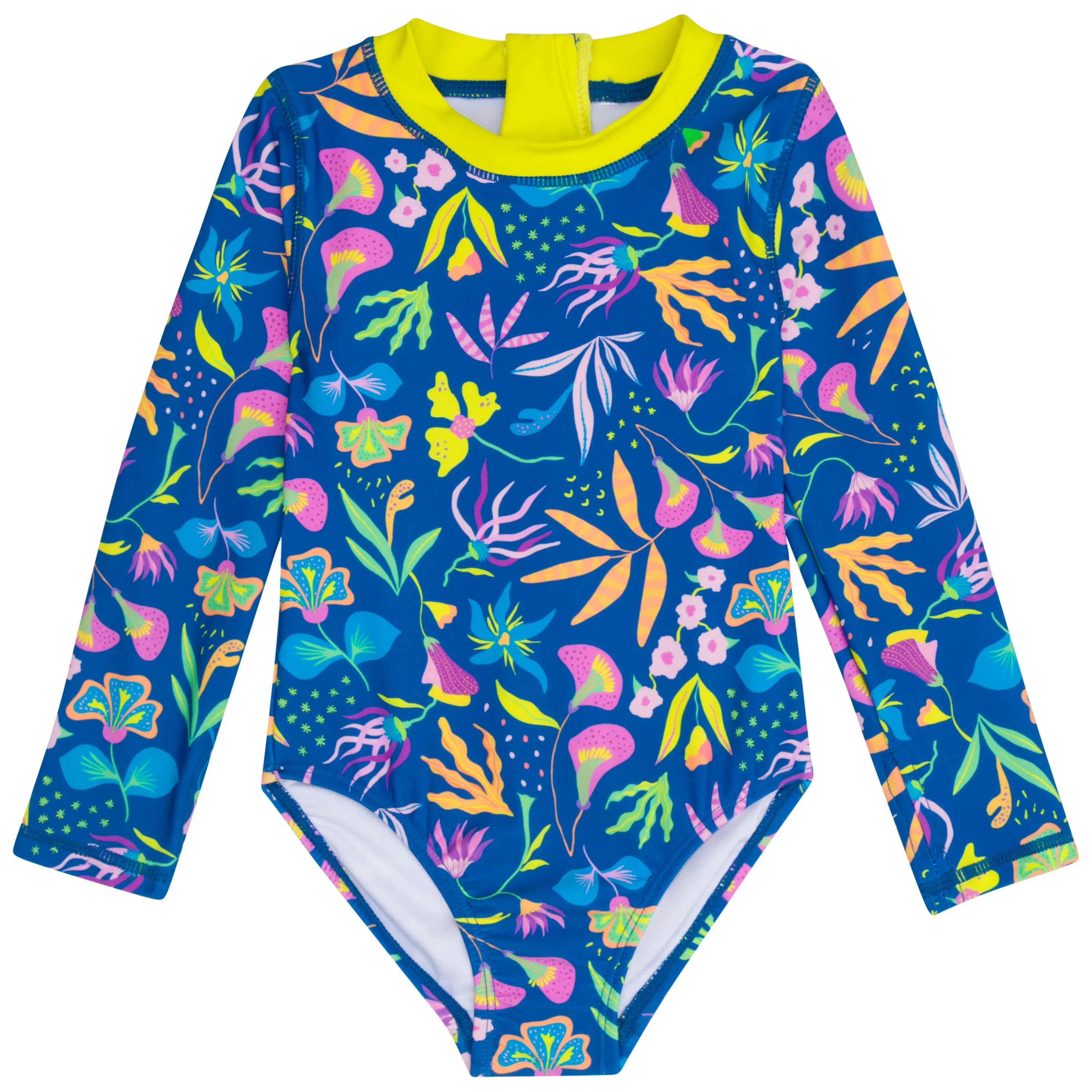 Girls Long Sleeve Surf Suit (One Piece Bodysuit) | "Tropadelic"