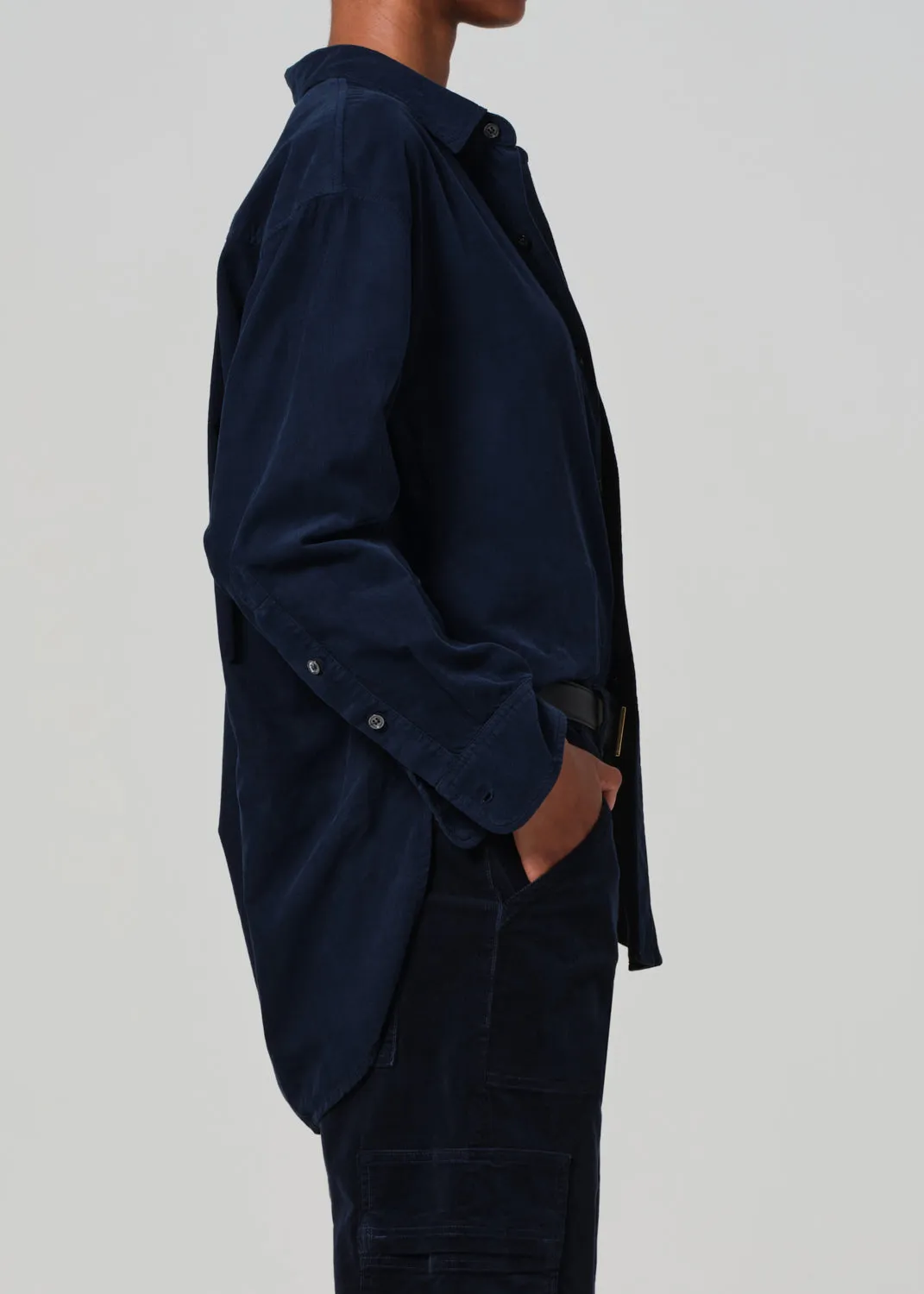 Kayla Shirt Corduroy in Navy