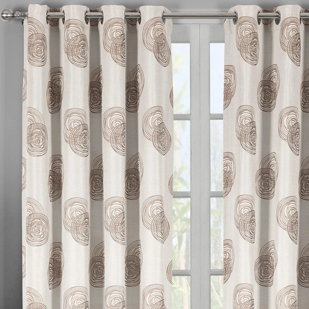 Lafayette Modern Abstract Jacquard Curtain Panels With Grommets ( Set of 2 Panels )