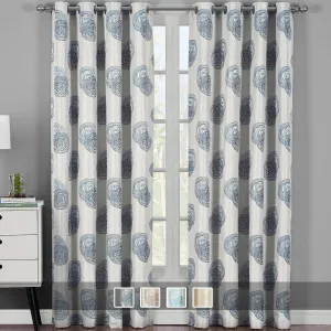 Lafayette Modern Abstract Jacquard Curtain Panels With Grommets ( Set of 2 Panels )