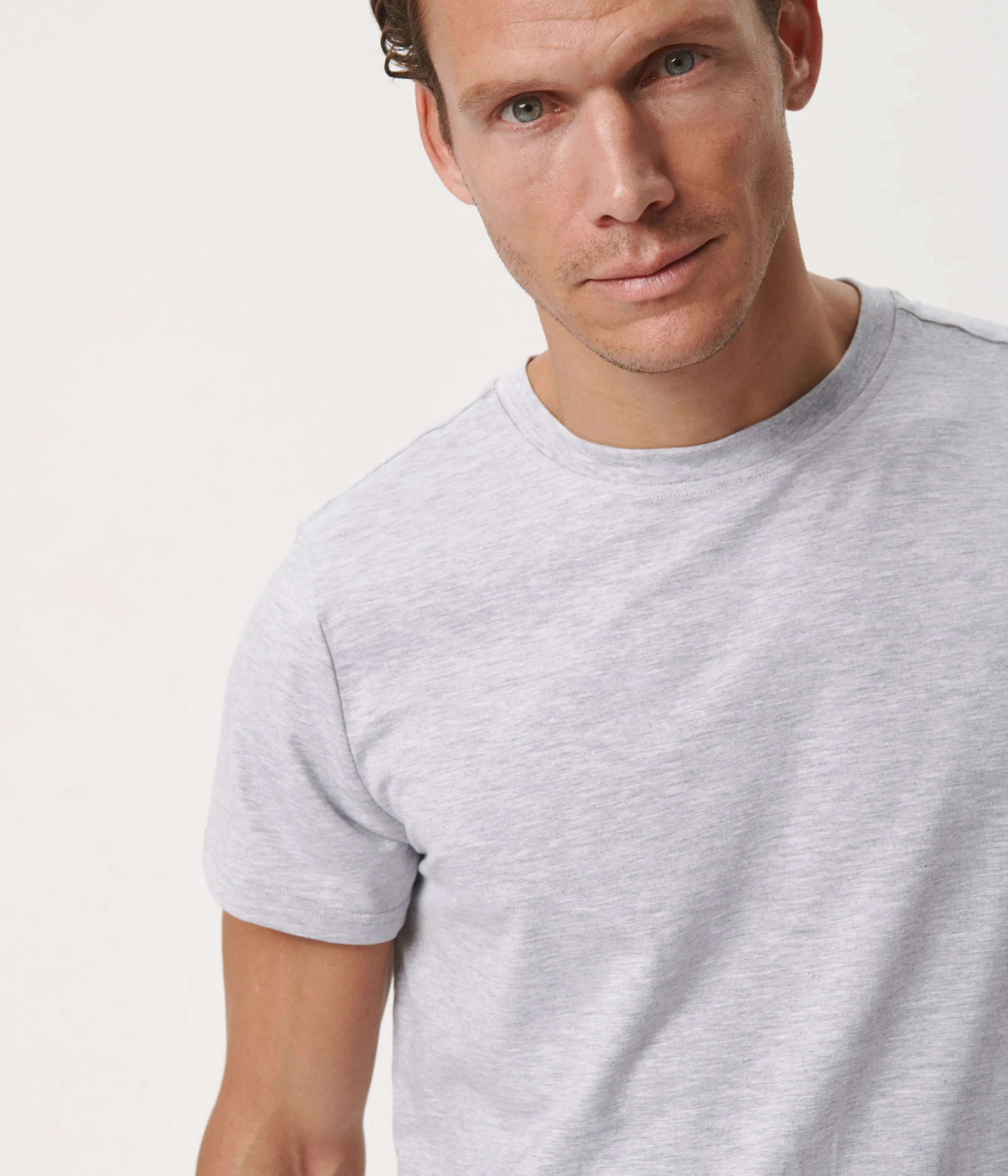 Light grey crew neck bamboo T-shirt