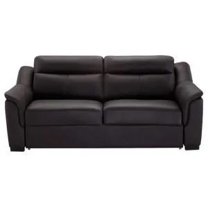 Marvel Wood 3 Seater Leatherette Sofa for Living Room - Brown