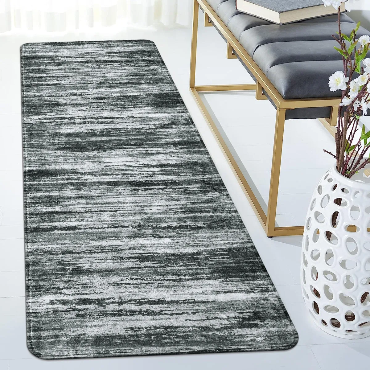 Nadia Modern Ombre Abstract Grey Area Rug