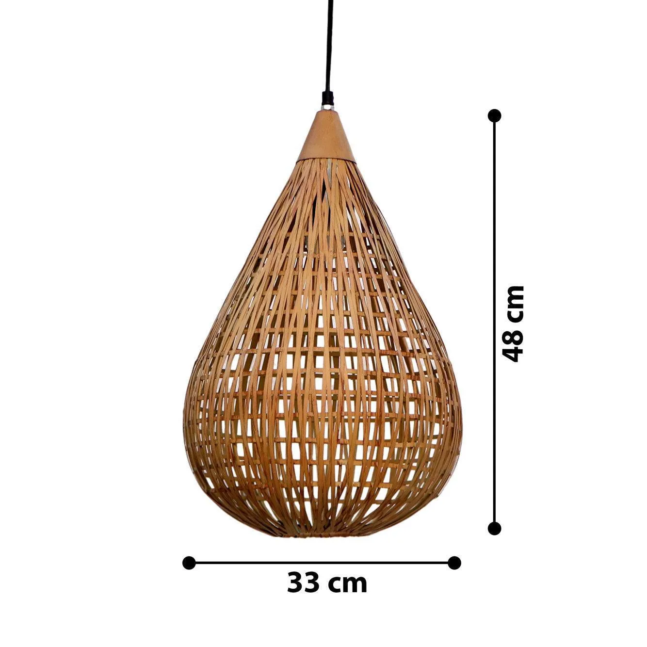 Natural Wooden & Iron Orion Water Drop Hanging Light | Pendant Lamp For Home