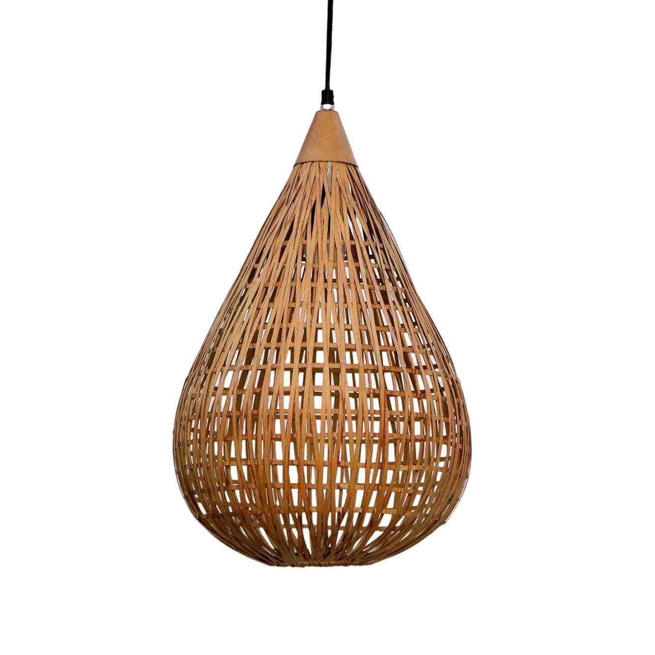 Natural Wooden & Iron Orion Water Drop Hanging Light | Pendant Lamp For Home