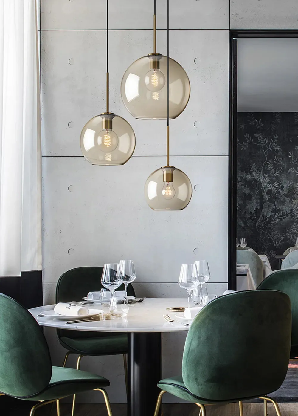 Nordic Industrial Style Glass Modern Luxury Led Pendant