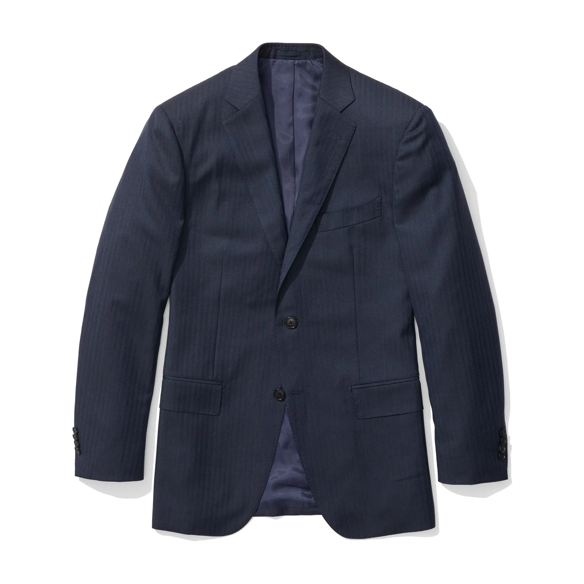 Pershing - Heather Blue Herringbone Italian Wool Suit