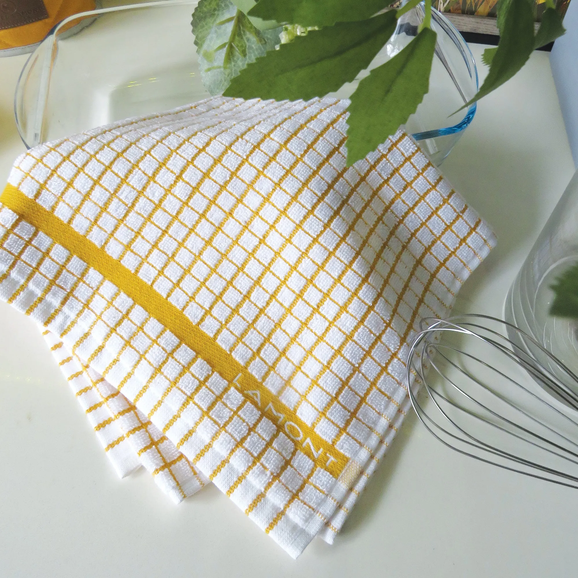 Poli Dri Honey Yellow Cotton Kitchen Tea Towel