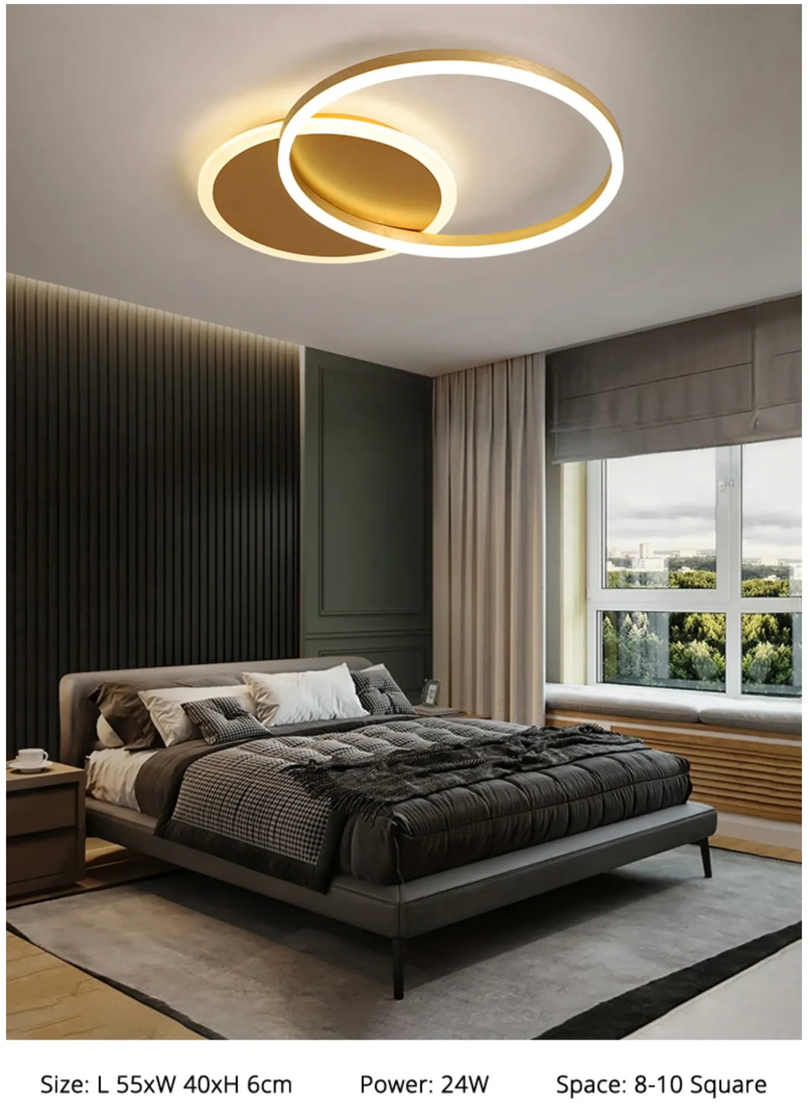 QIYI Round design Gold White Modern LED Chandelier Lighting