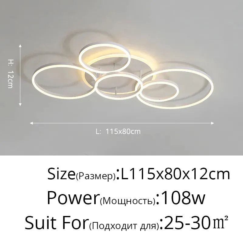 QIYI Round design Gold White Modern LED Chandelier Lighting