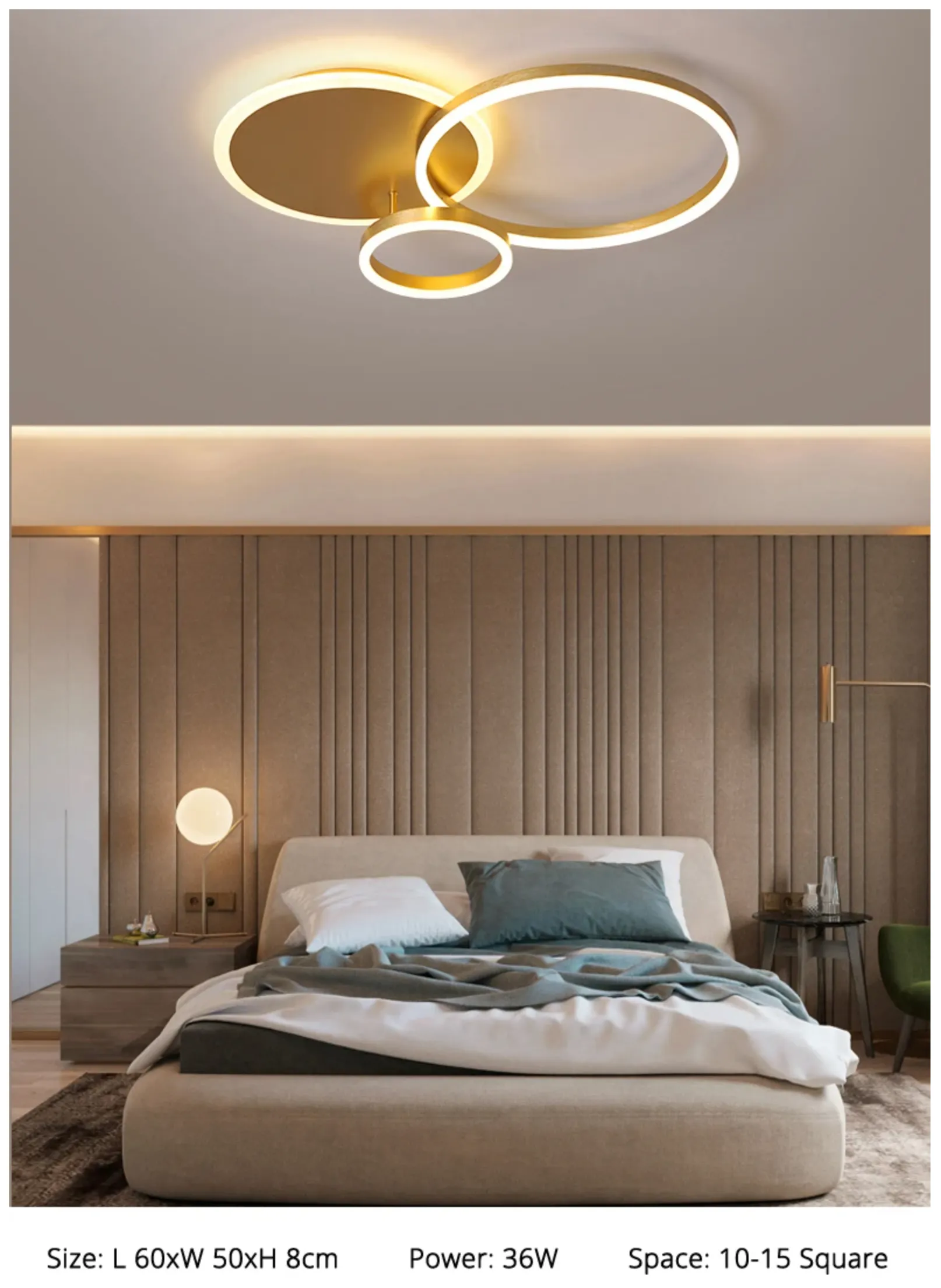 QIYI Round design Gold White Modern LED Chandelier Lighting