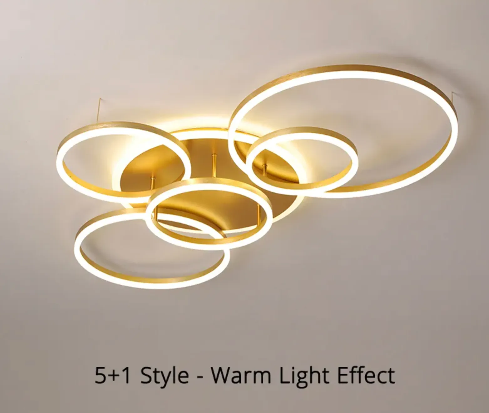 QIYI Round design Gold White Modern LED Chandelier Lighting