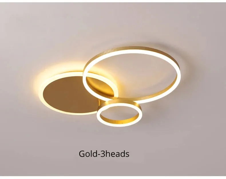 QIYI Round design Gold White Modern LED Chandelier Lighting