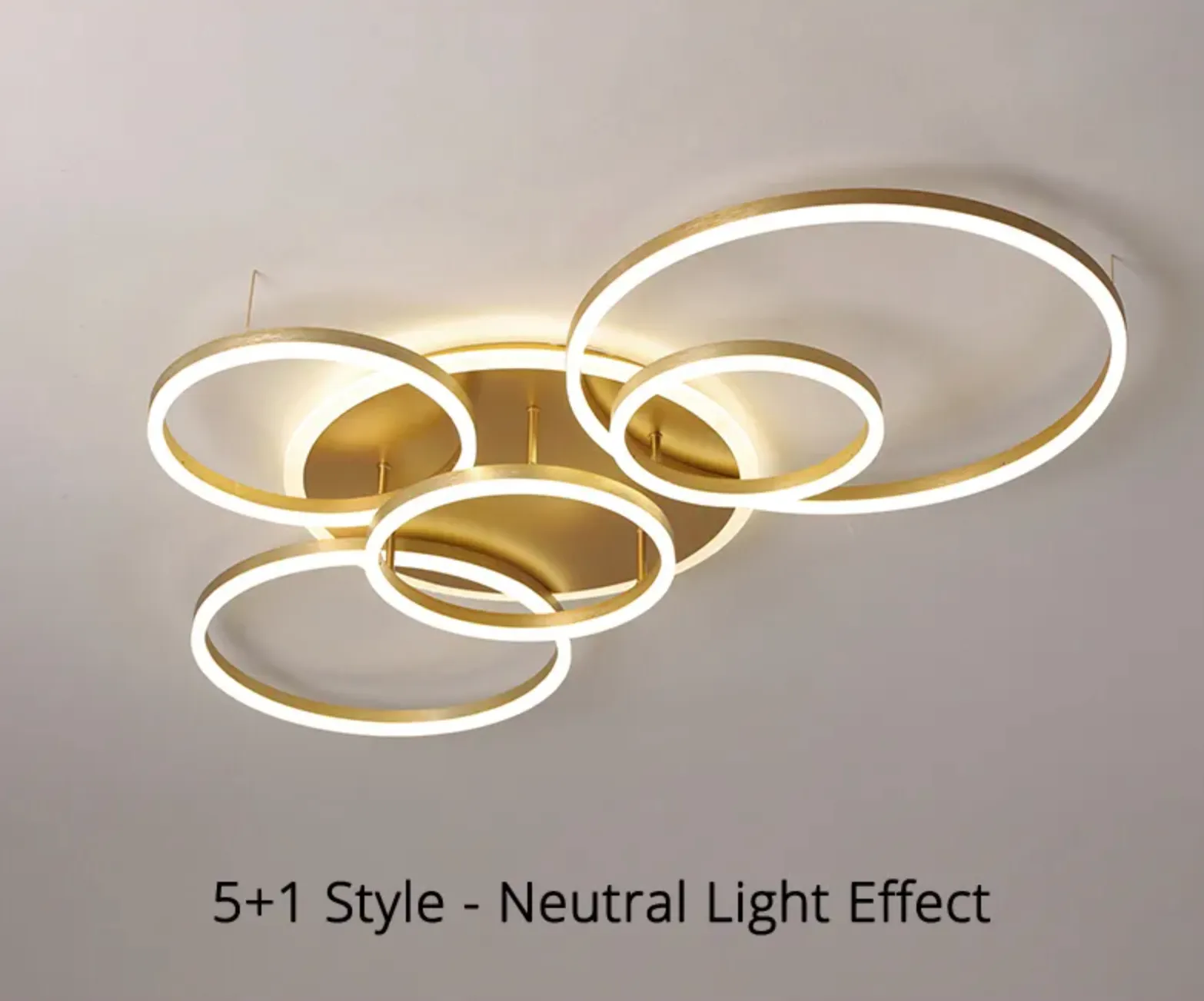 QIYI Round design Gold White Modern LED Chandelier Lighting