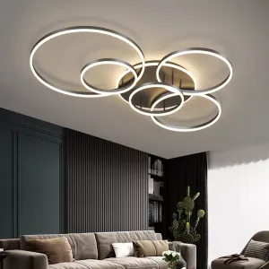 QIYI Round design Gold White Modern LED Chandelier Lighting