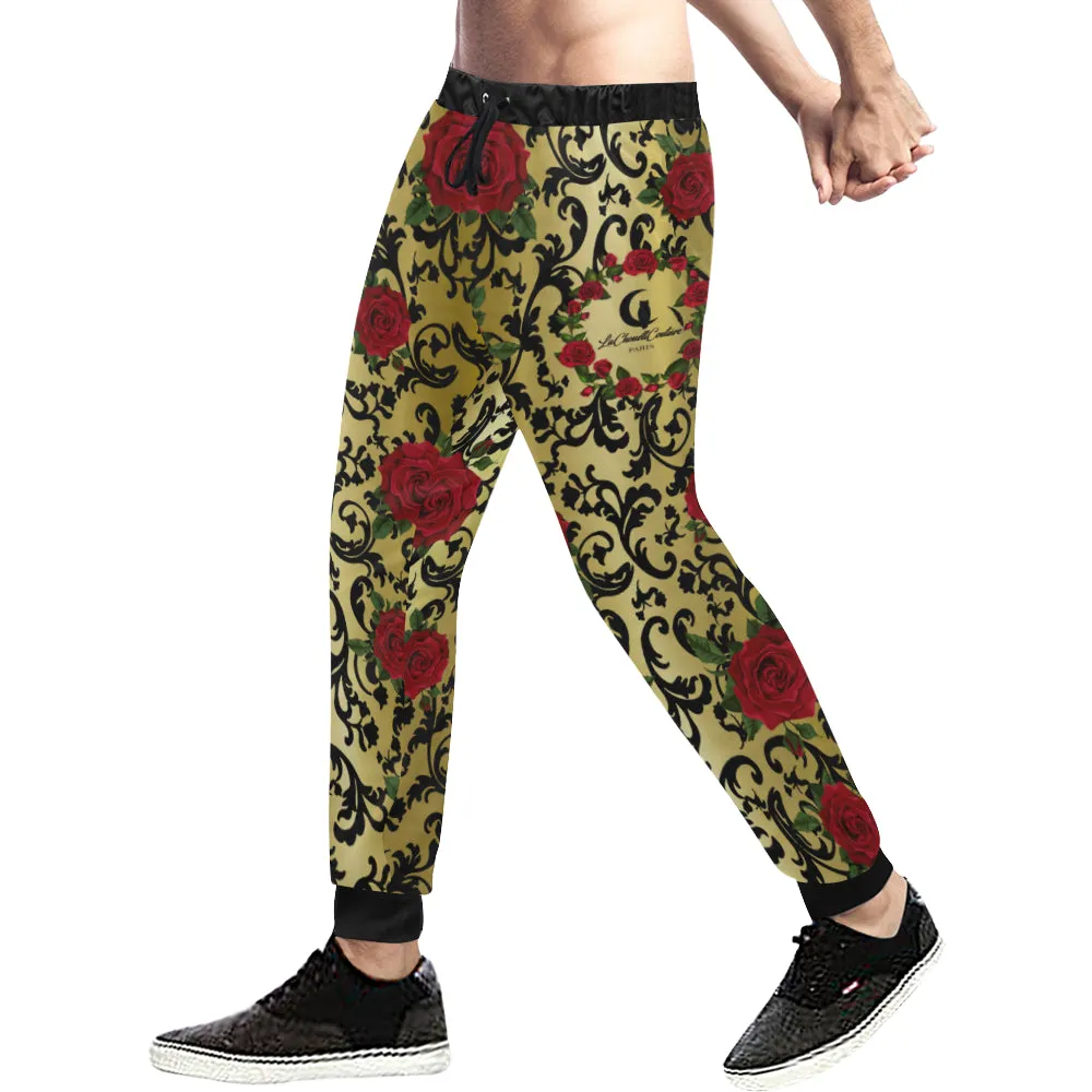 RED ROSES GOLD Men's All Over Print Sweatpants