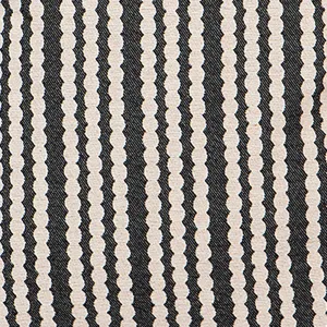 Scallop Stripe Merino Wool Fabric Black