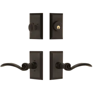 Studio Entry Set with Swan Lever in Oil-Rubbed Bronze