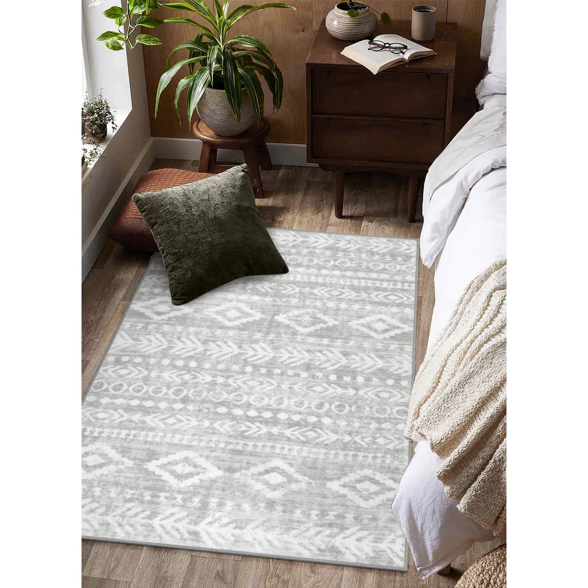 Varena Modern Rustic Farmhouse Moroccan Tribal Grey/White Rug