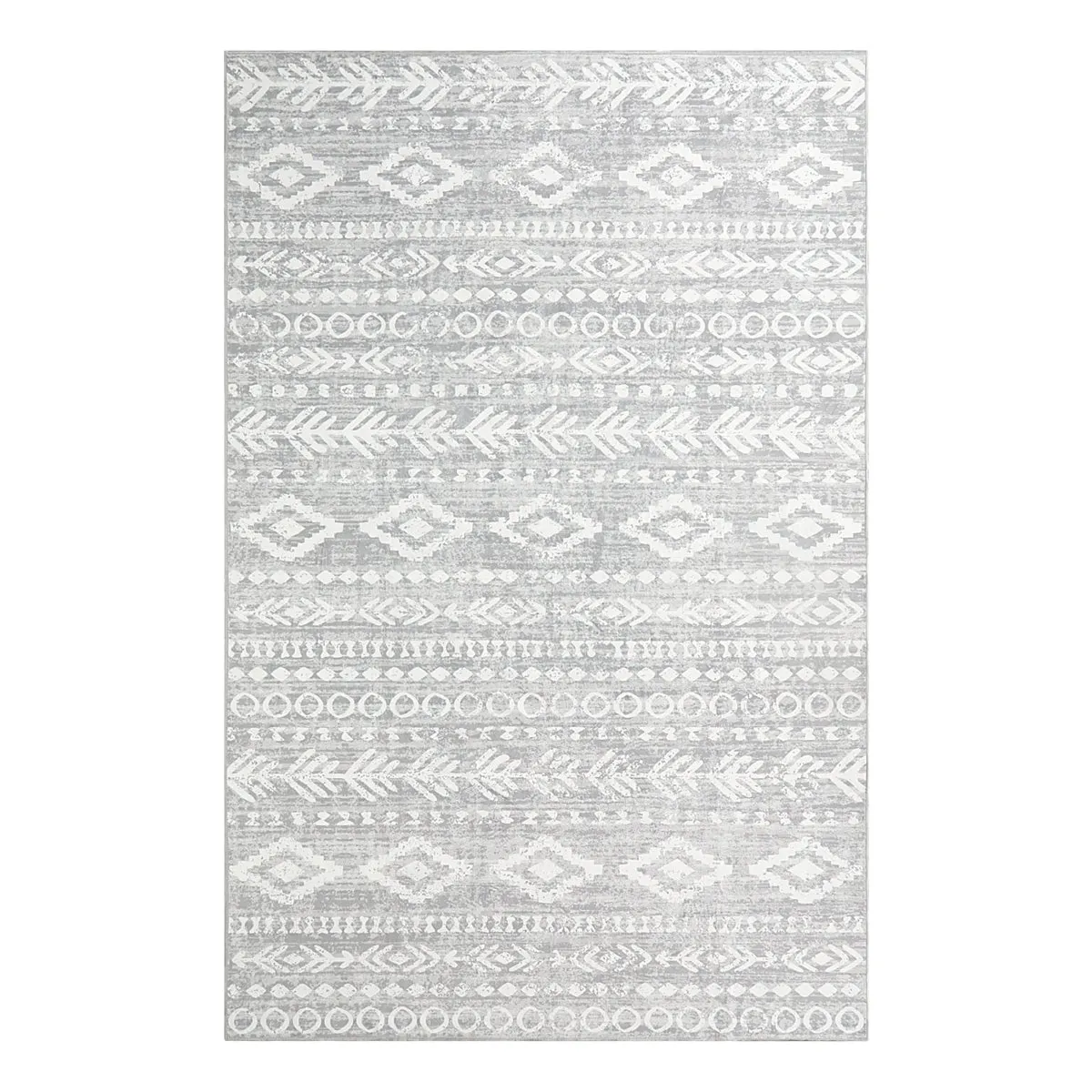 Varena Modern Rustic Farmhouse Moroccan Tribal Grey/White Rug