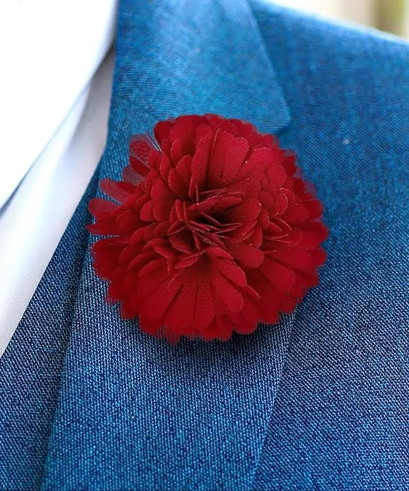 Vittorio Vico Unisex Carnation Flower Lapel Pin