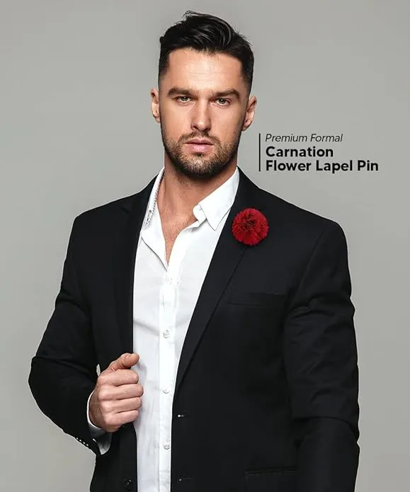 Vittorio Vico Unisex Carnation Flower Lapel Pin