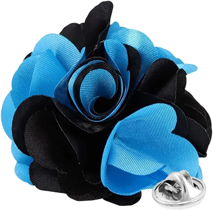 Vittorio Vico Unisex Two Tone Satin Flower Lapel Pin